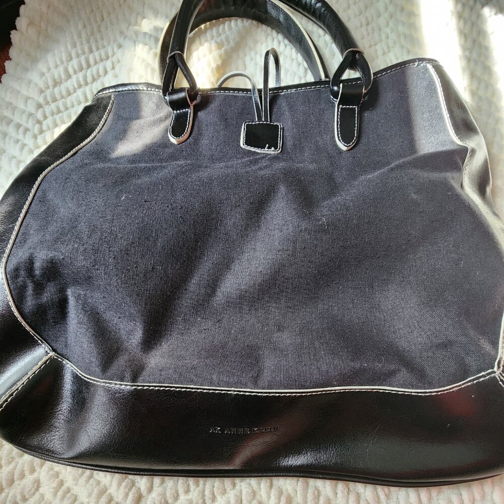 Anne Klein Tote with Floral Embroidery - Black - Picture 3 of 7